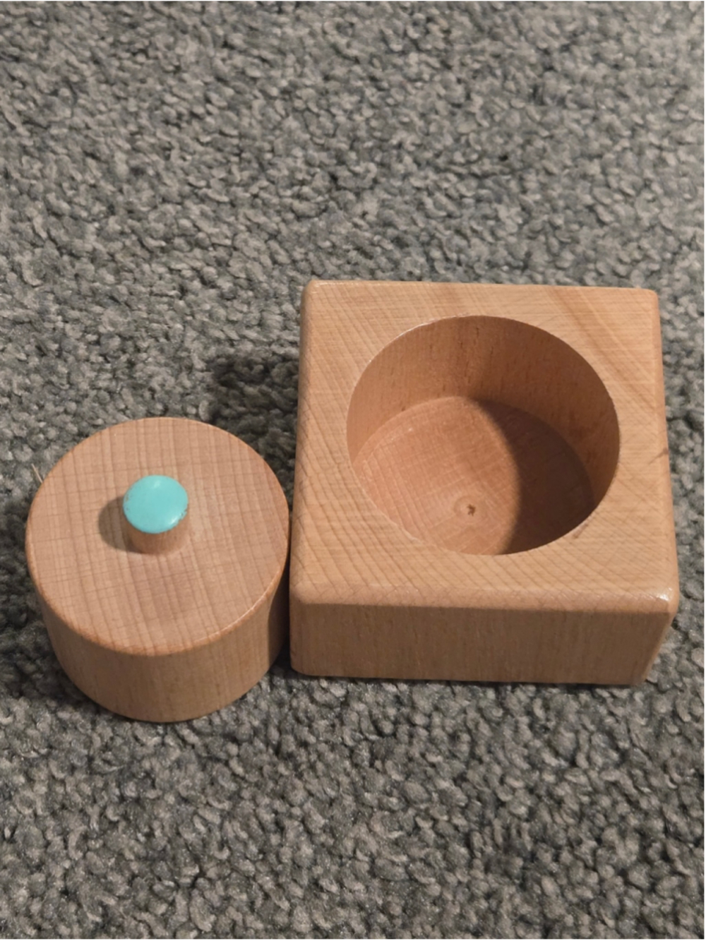 Lovevery Wooden Shape Toy One Size tan and Blue Montessori learning toy